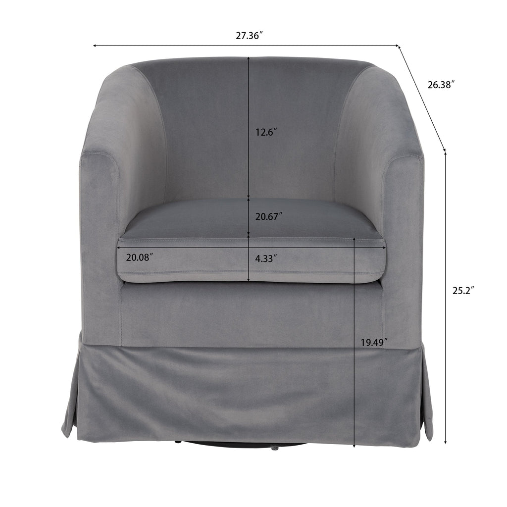 27.36" Wide Swivel Chair Gray