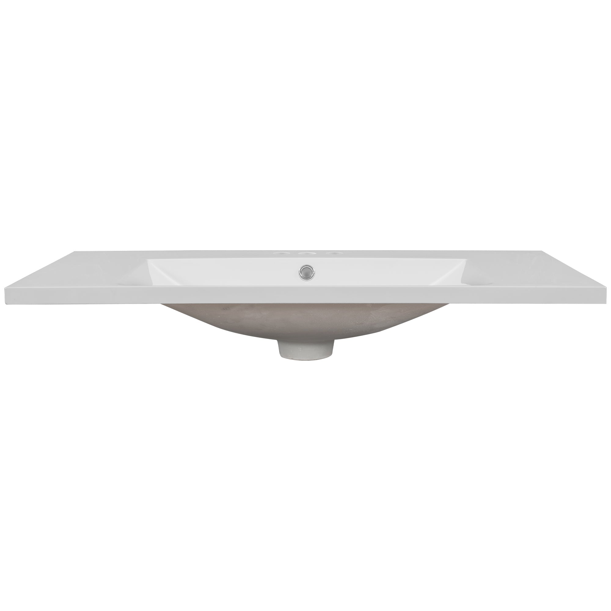 36" Single Bathroom Vanity Top with White Basin, 3-Faucet Holes, Ceramic, White