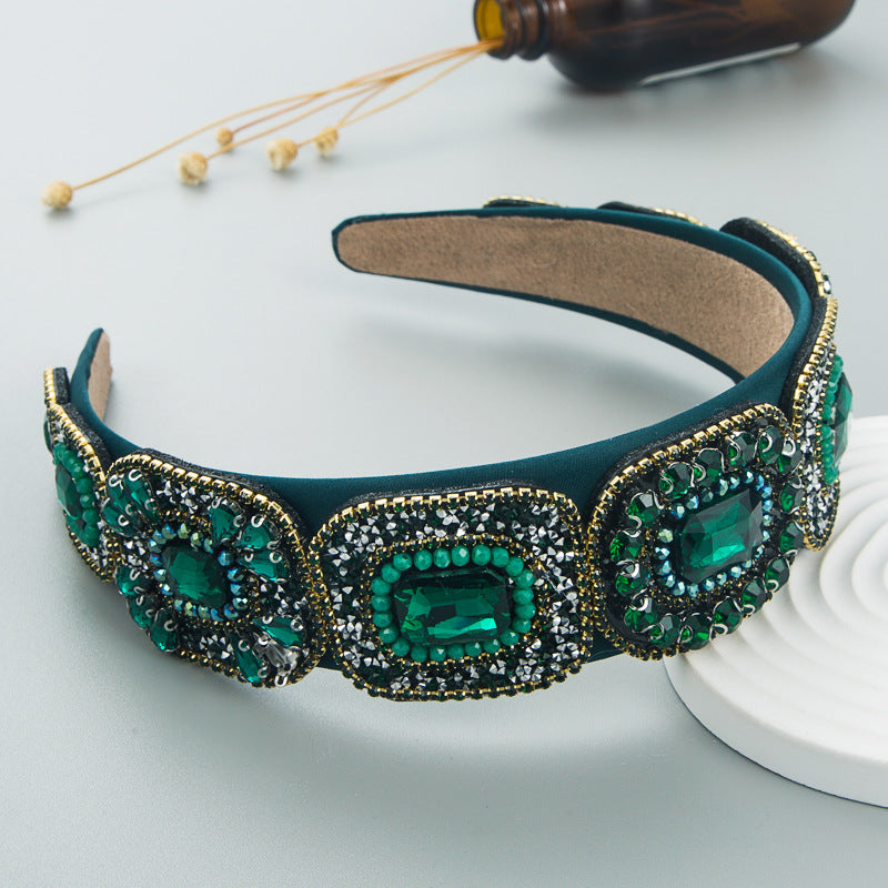 Hair Hoop Fashion New Bright Crystal Baroque Hair Band Hair Cave High Quality Small Fragrance Head Hoop Hair Accessories