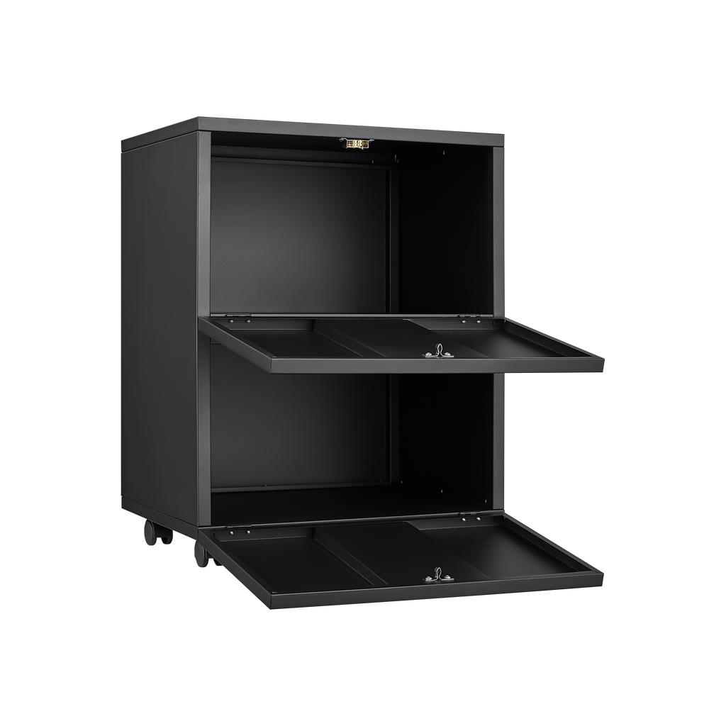 Office furniture Copier Cabinet black 2 door steel copier stand mobile pedestal file Printer Stand