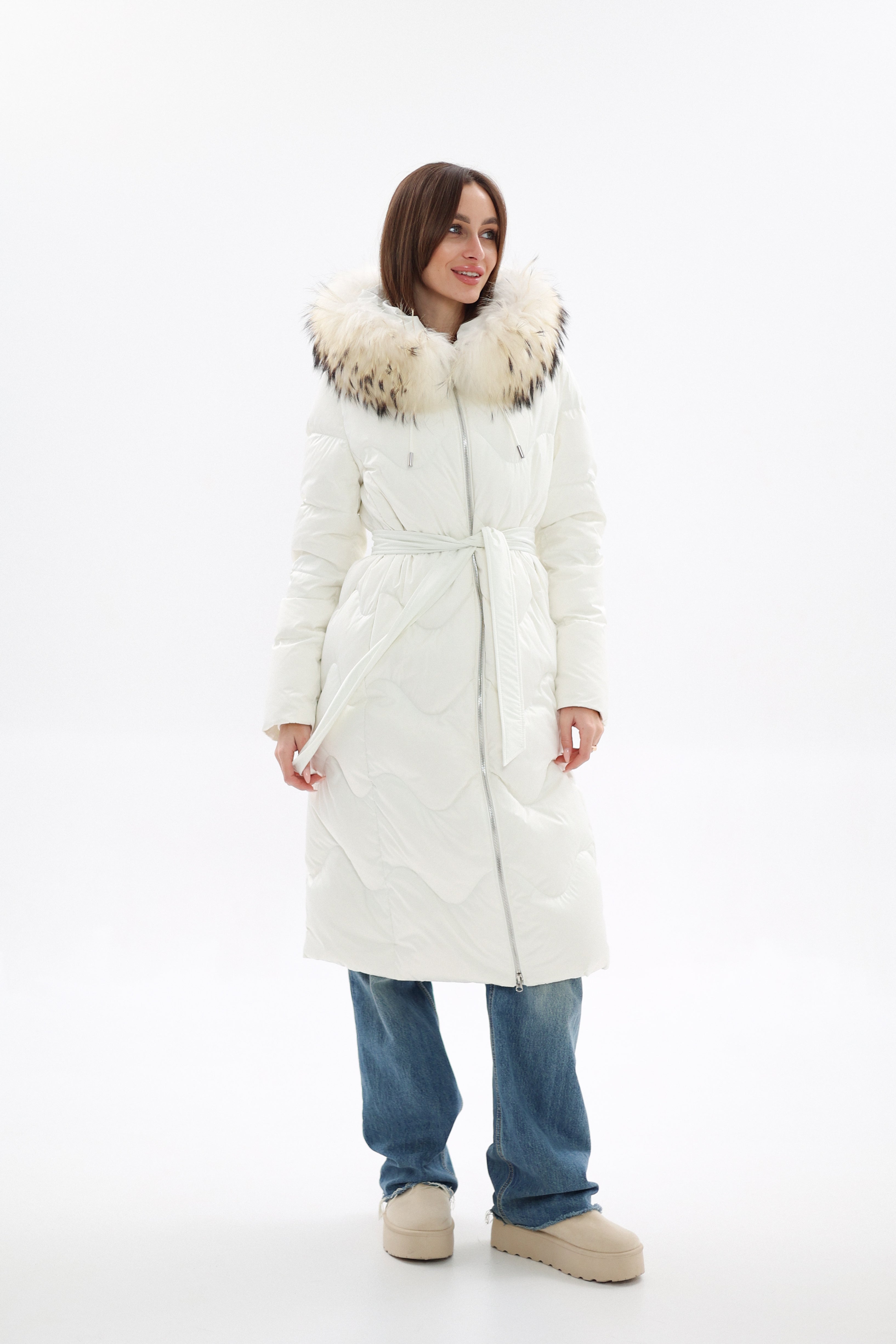 Genuine Fur Trim Down Fill Coat