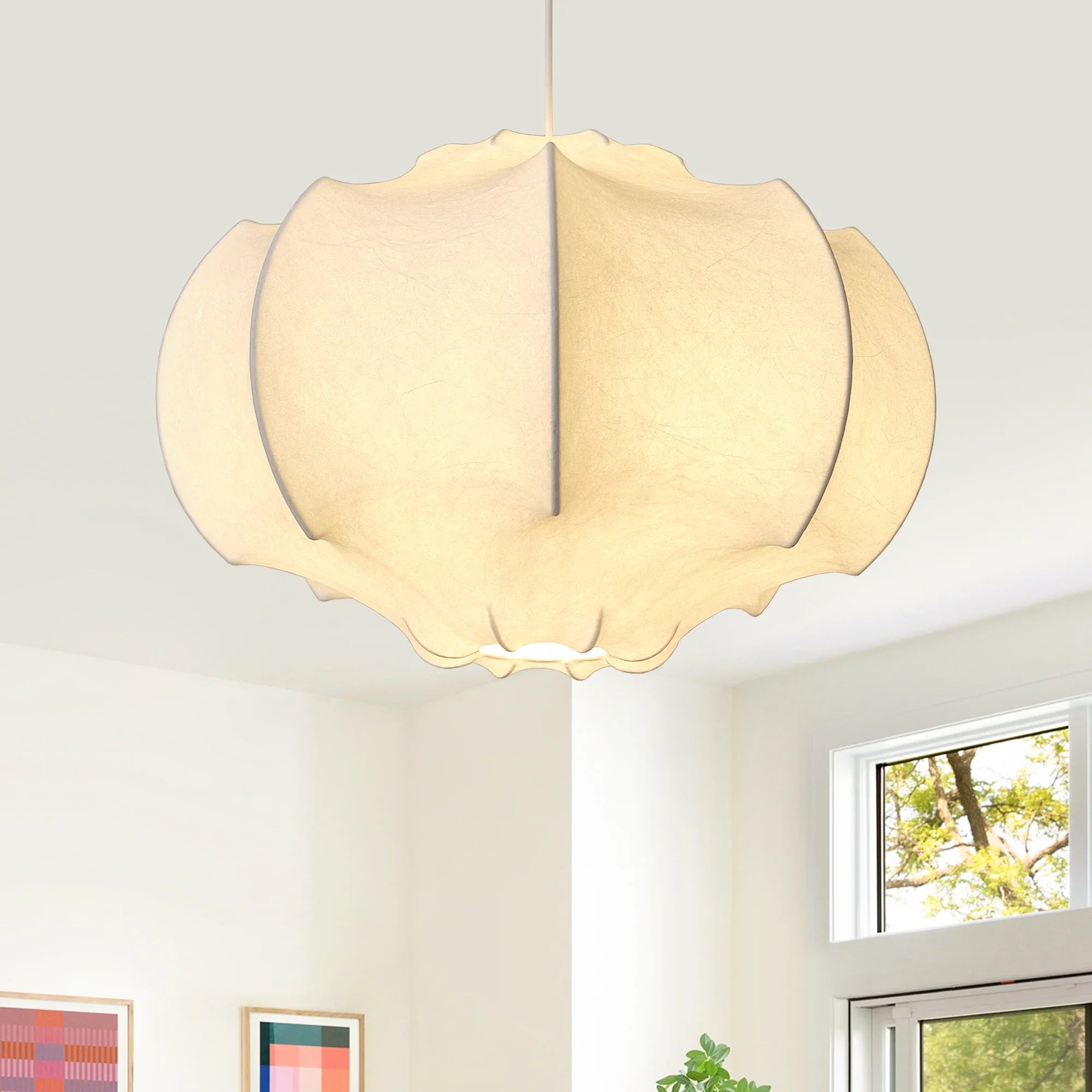 24 Inch Bevis 3-Light White Wabi-sabi Island Pendant Light