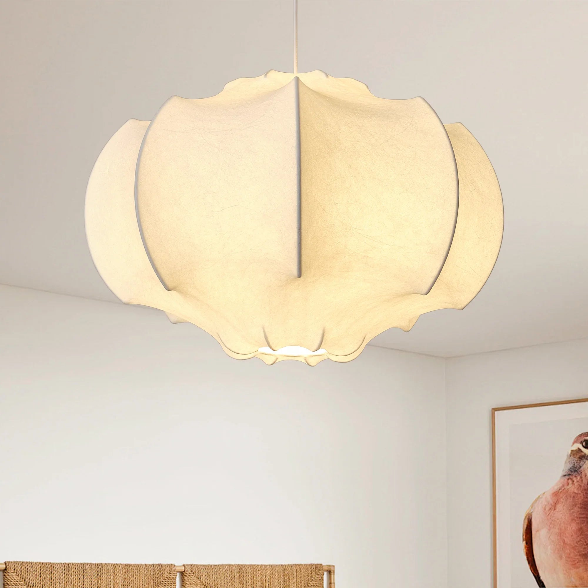 24 Inch Bevis 3-Light White Wabi-sabi Island Pendant Light