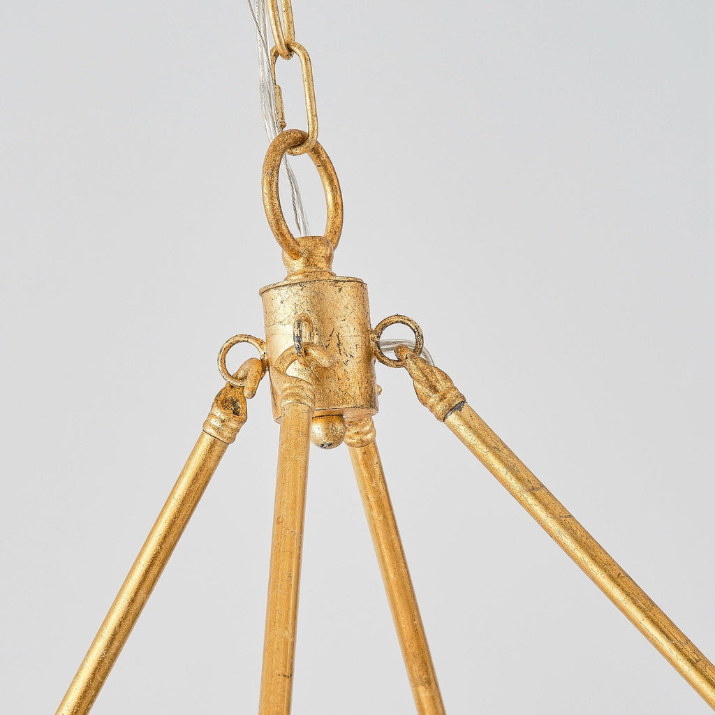 8-Light Golden Modern Candle Chandelier