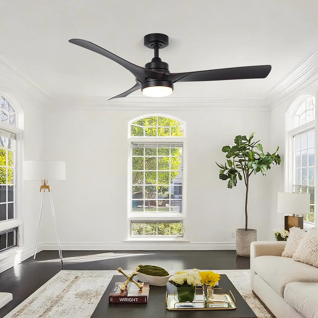 52 Inch Ivy Industrial Downrod Mount LED Ceiling Fan with Remote Control