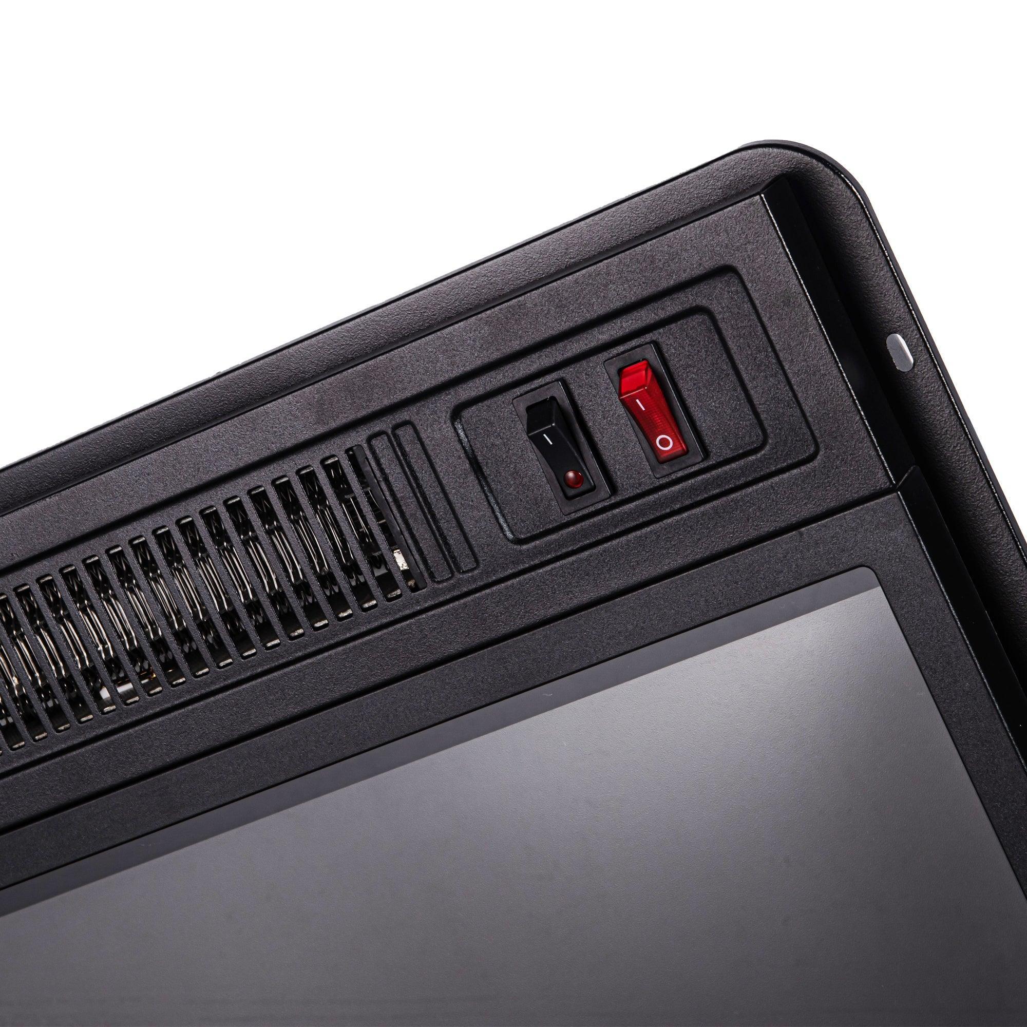 18" Modern Black Insert Electric Fireplace with Remote Control