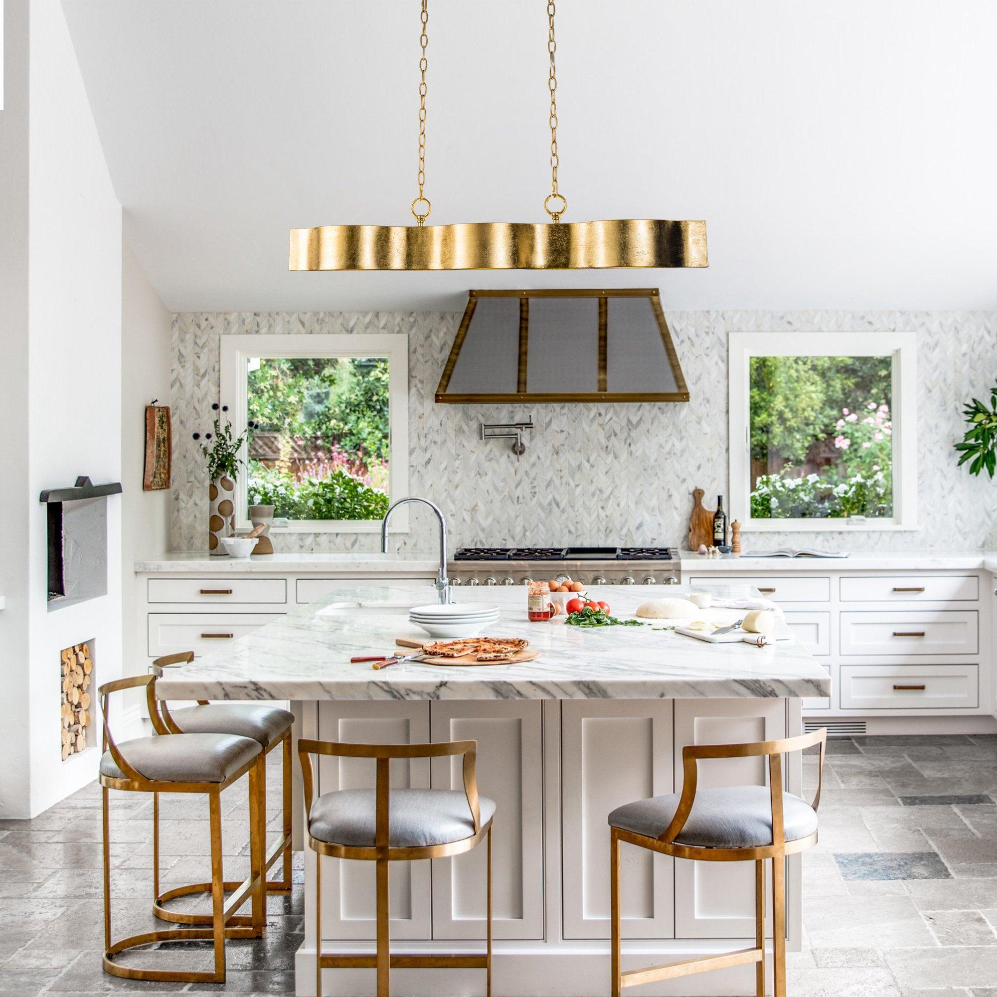 5-Light Golden Modern Dry Rated Island Pendant Lighitng