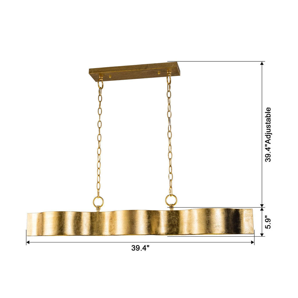 5-Light Golden Modern Dry Rated Island Pendant Lighitng