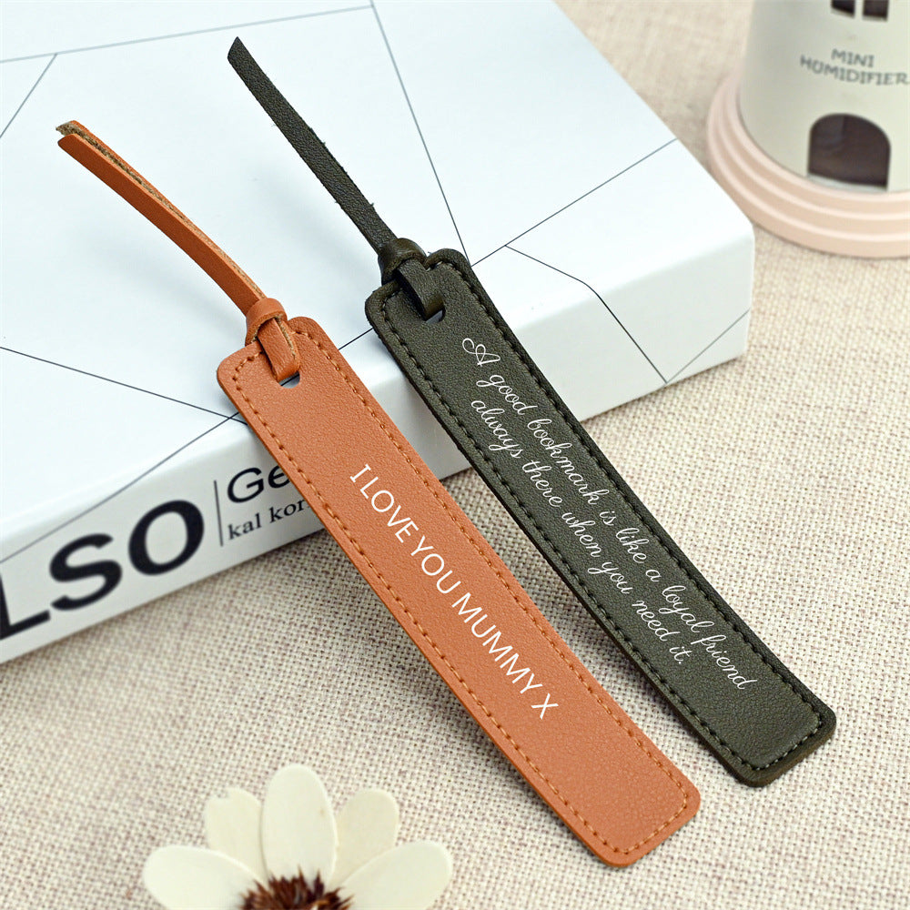 Creative leather gift bookmark personalized leather reading book pagination clip student book marker holder