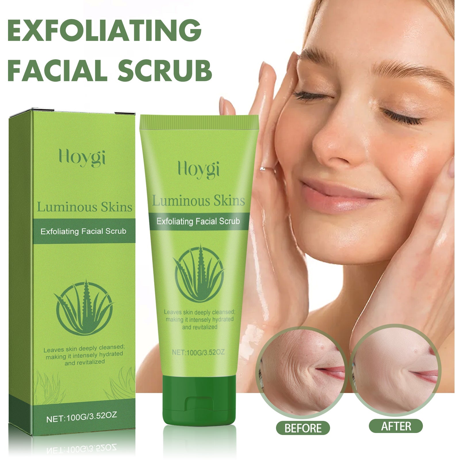 Exfoliating Facial Scrub, Deep Cleaning Removes Impurities From Fine Lines Firming Delicate Refreshing Smooth Cream