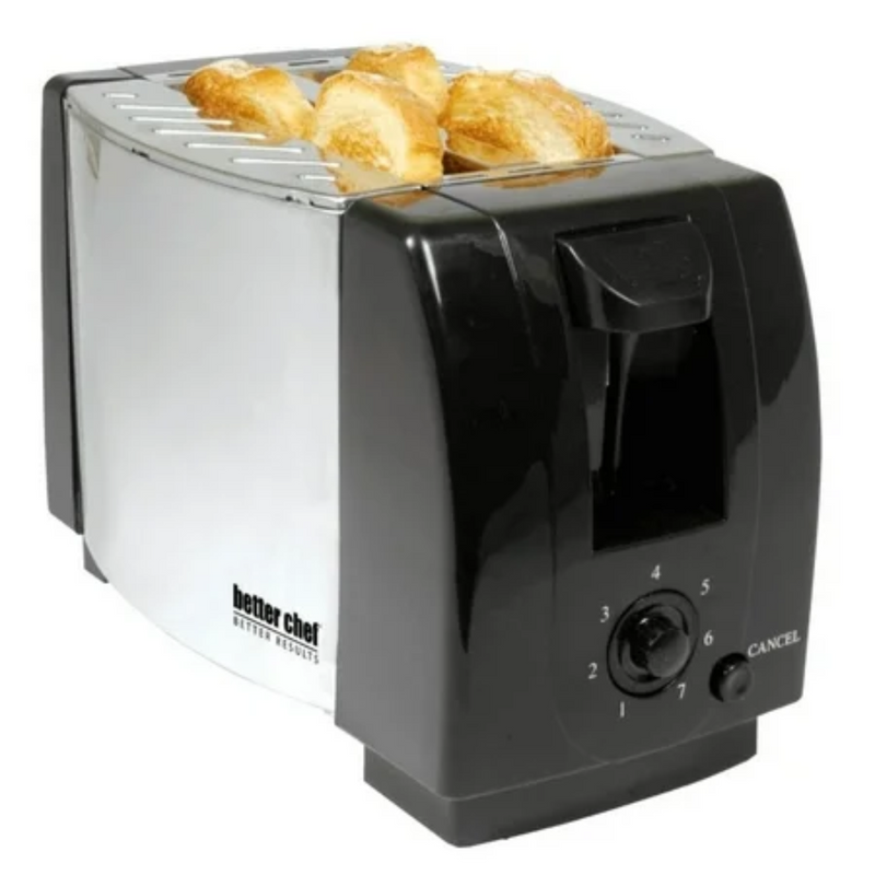 BETTER CHEF 2-Slice Toaster Stainless Steel Black