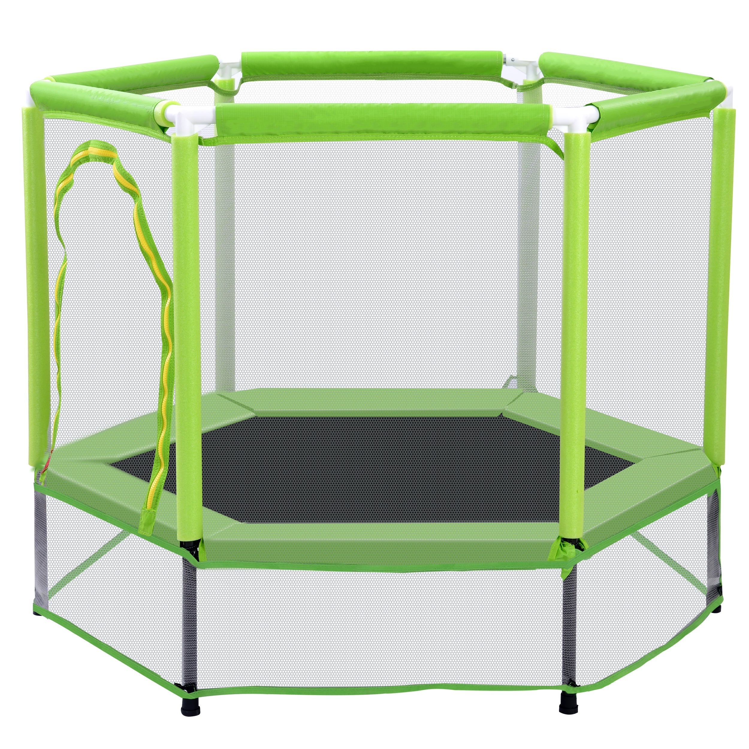 55'' Toddlers Trampoline with Safety Enclosure Net and Balls, Indoor Outdoor Mini Trampoline for Kids