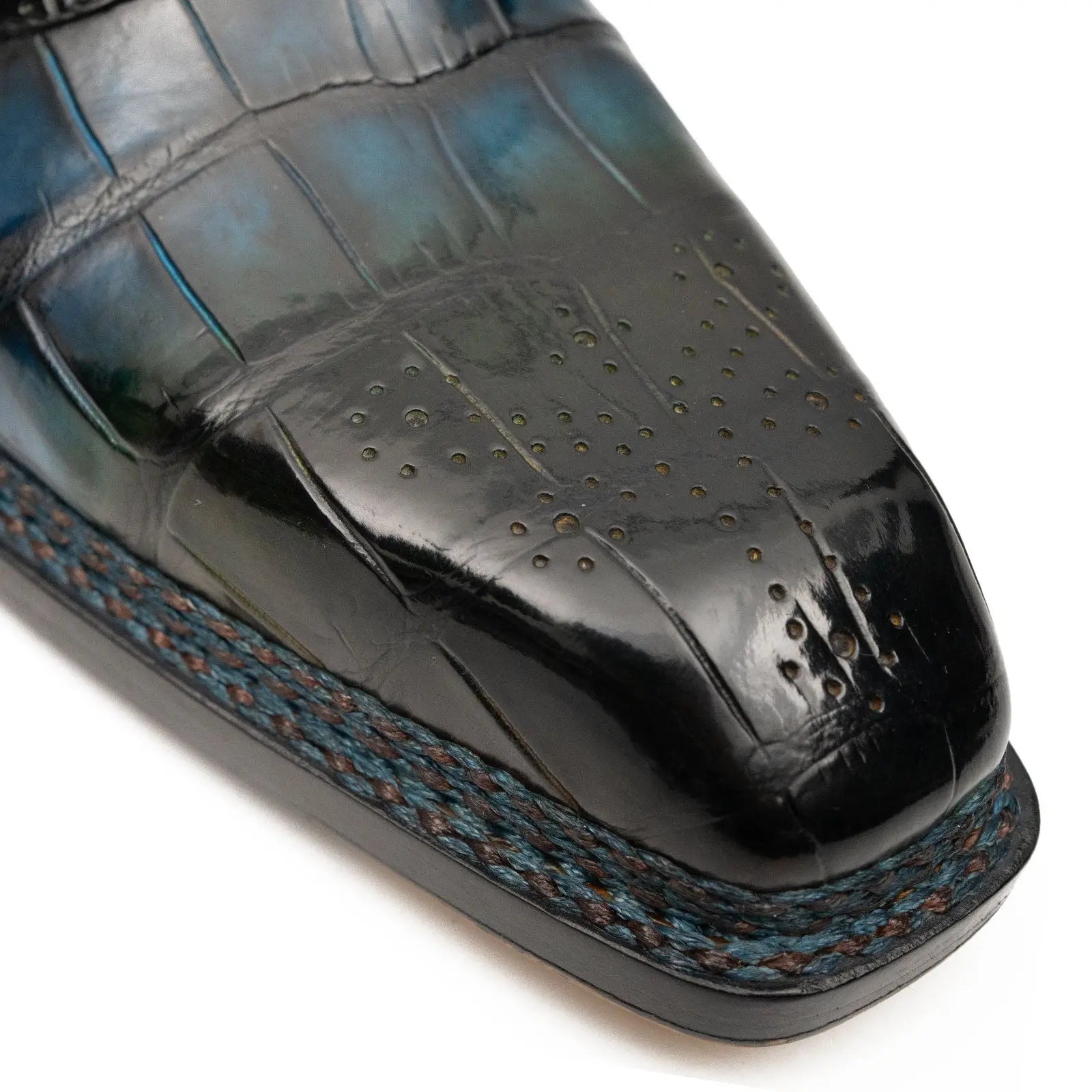 BLUE Crocodile Oxford Shoes Goodyear Norwegian 8015