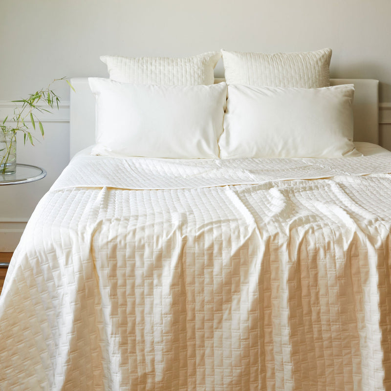 Bamboo Quilted Coverlet - Ivory