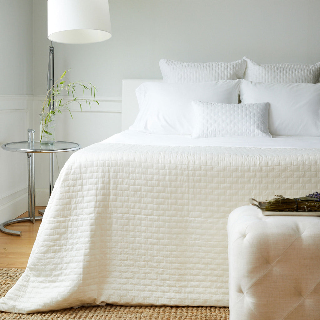 Bamboo Quilted Coverlet - Ivory