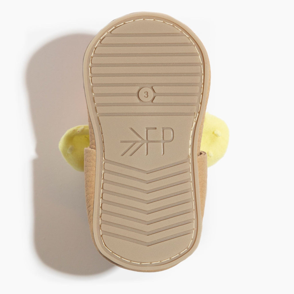 Banana Cream Knotted Bow Baby Shoe