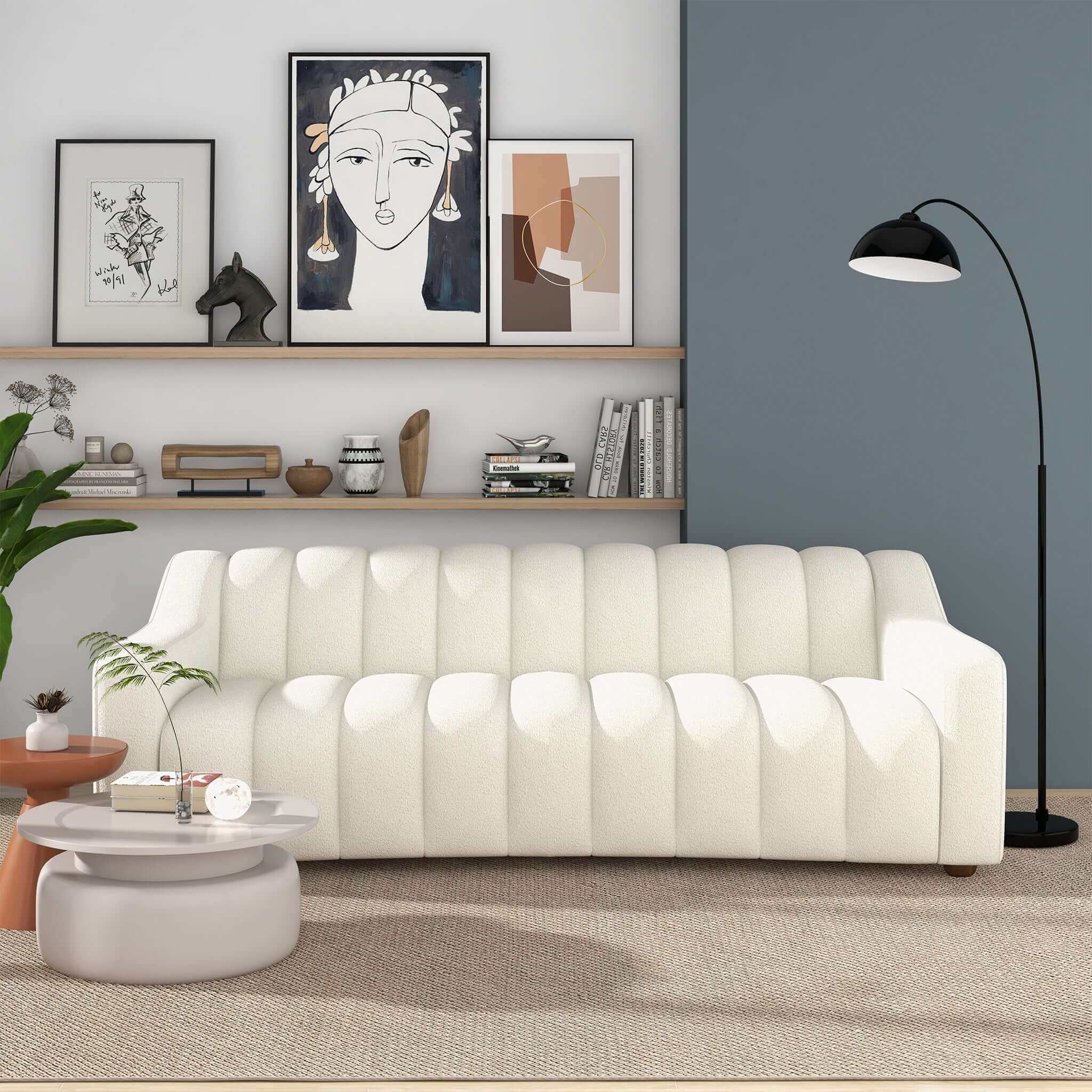 Marcus  Luxury Tight Back Cream Boucle Couch – Luxury Modern Furniture