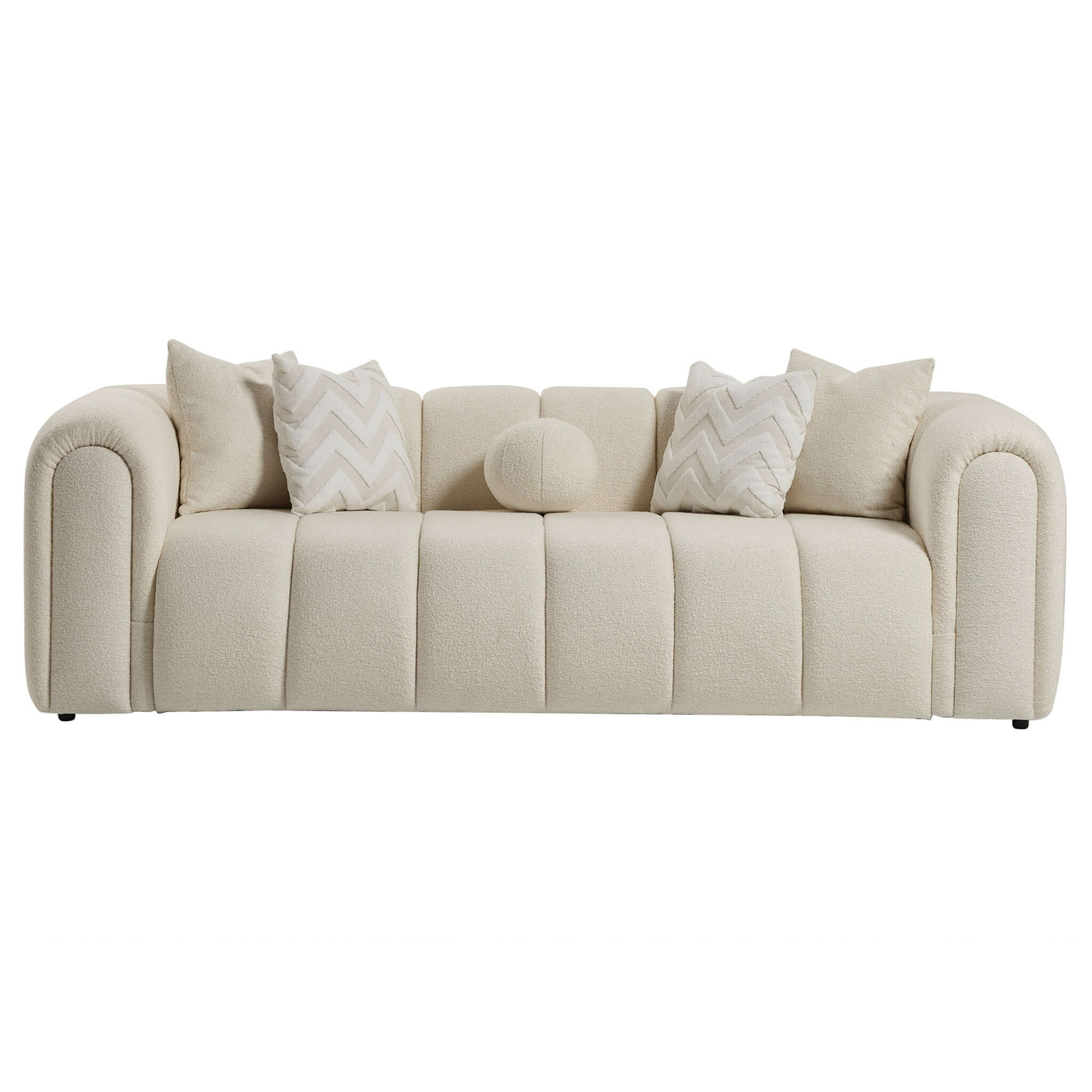 Beatrice Modern Tufted Ivory Boucle Sofa – Designer Sofa – Curated by 