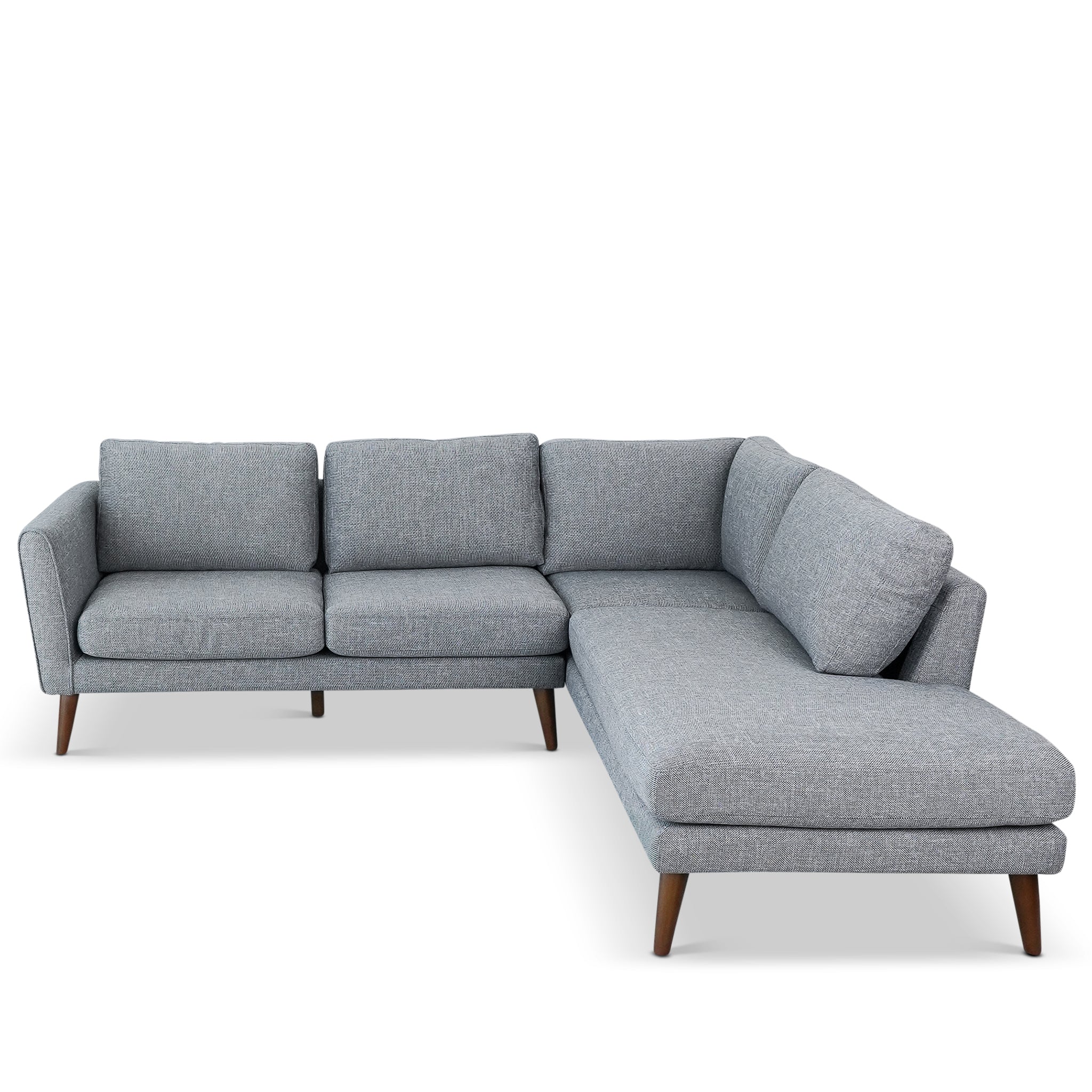 Benson Grey Fabric Sectional Sofa Right Facing Chaise – Designer Sofa 