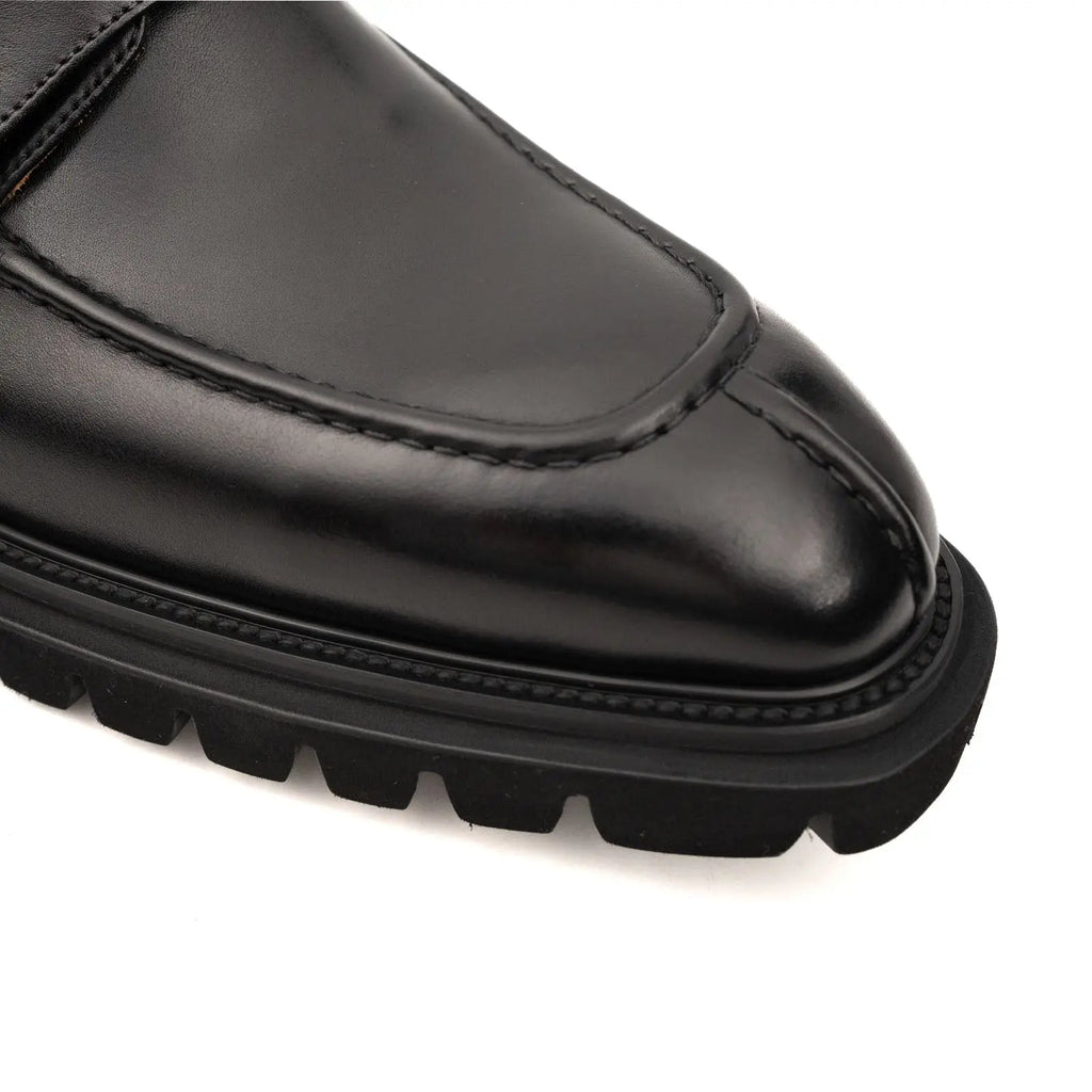 Black Double Monk Lug Boot