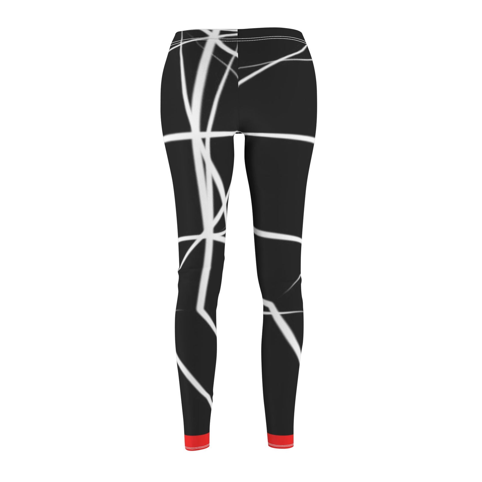 Black/White with Red Adult Women's Leggings - Stylish and Comfortable