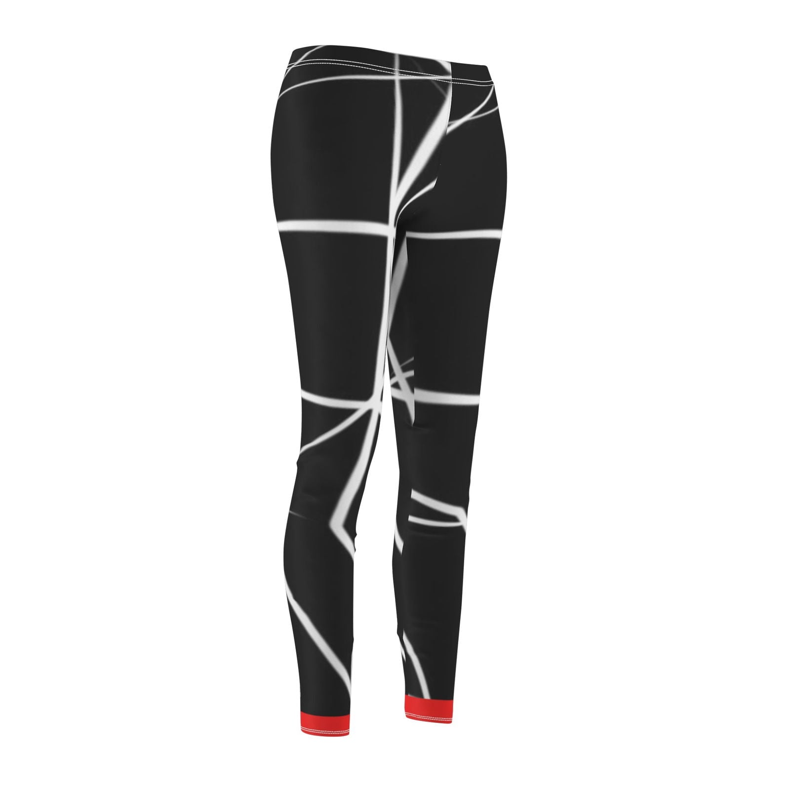 Black/White with Red Adult Women's Leggings - Stylish and Comfortable