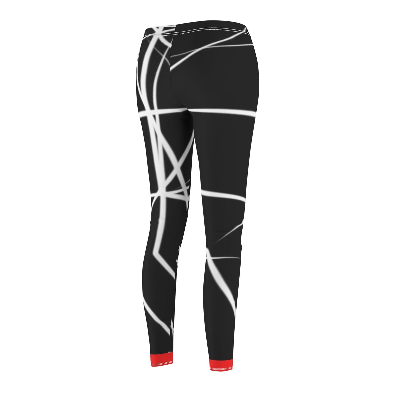 Black/White with Red Adult Women's Leggings - Stylish and Comfortable