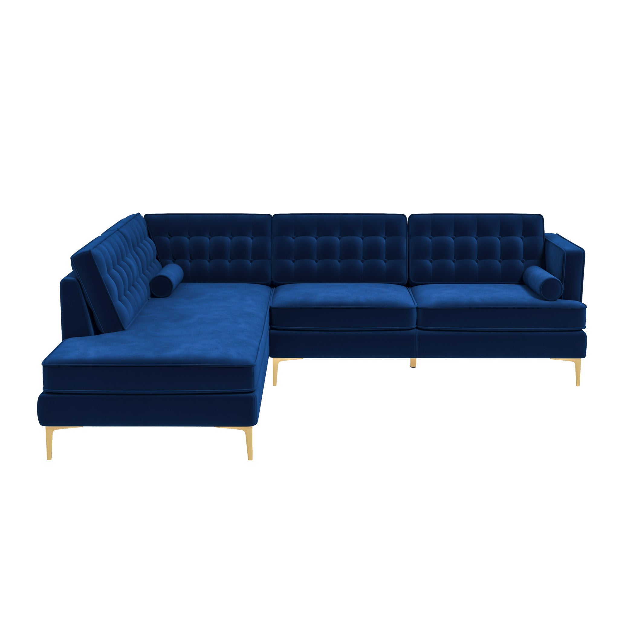 Brooke Dark Blue Sectional Sofa Left Facing – Designer Sofa – Curated 