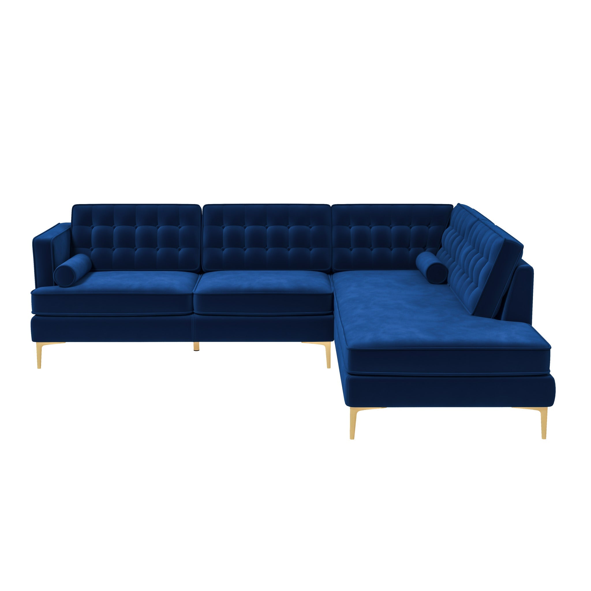 Brooke Dark Blue Sectional Sofa Right Facing – Designer Sofa – Curated