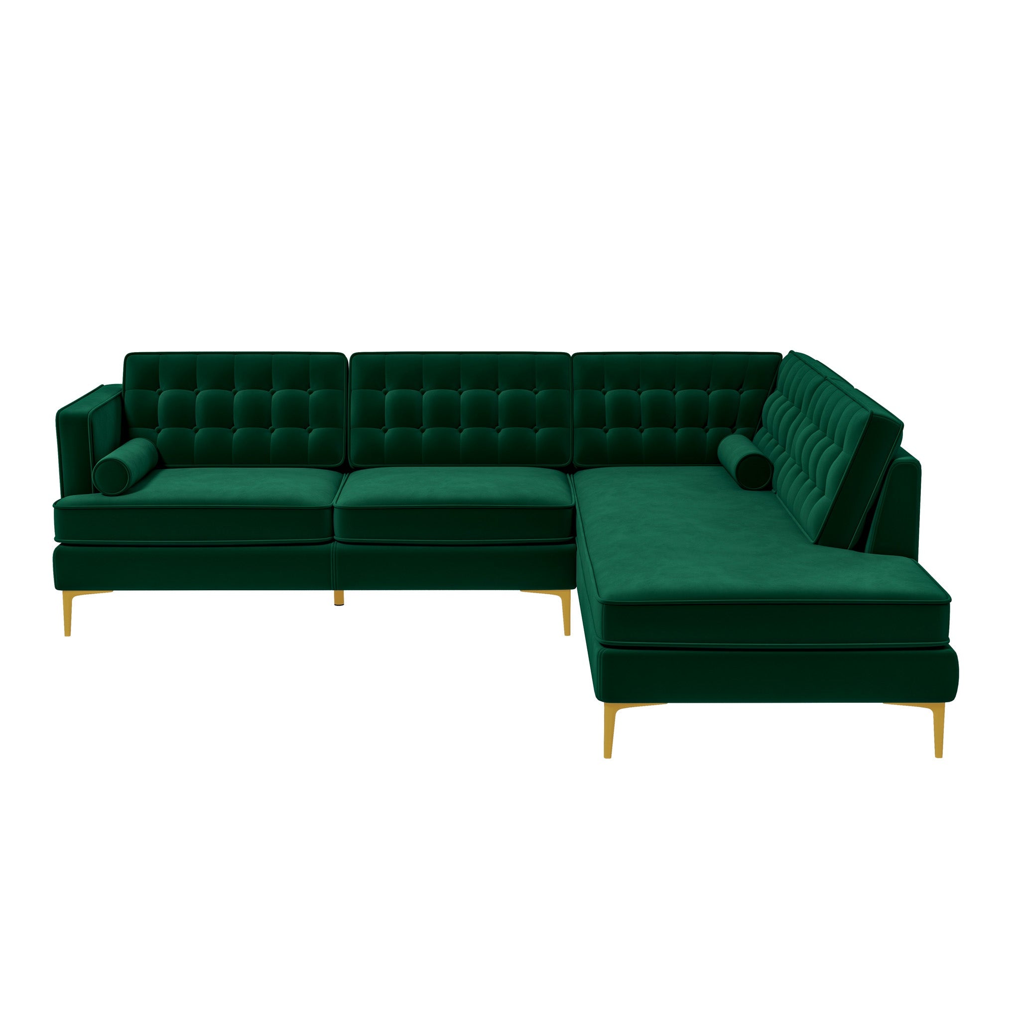 Brooke Green Sectional Sofa Right Facing – Designer Sofa – Curated by 