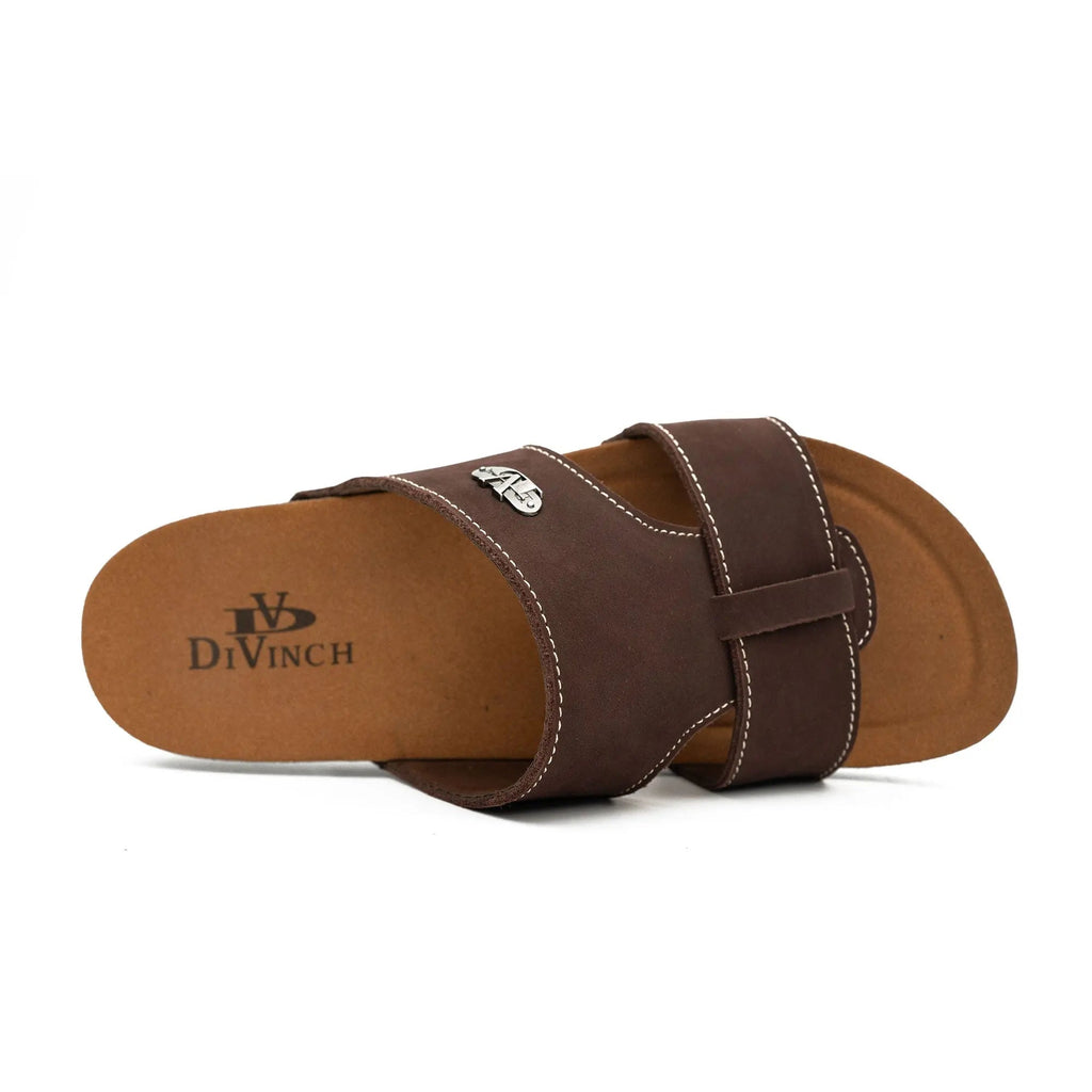 Brown Double - Strap Slide Sandals