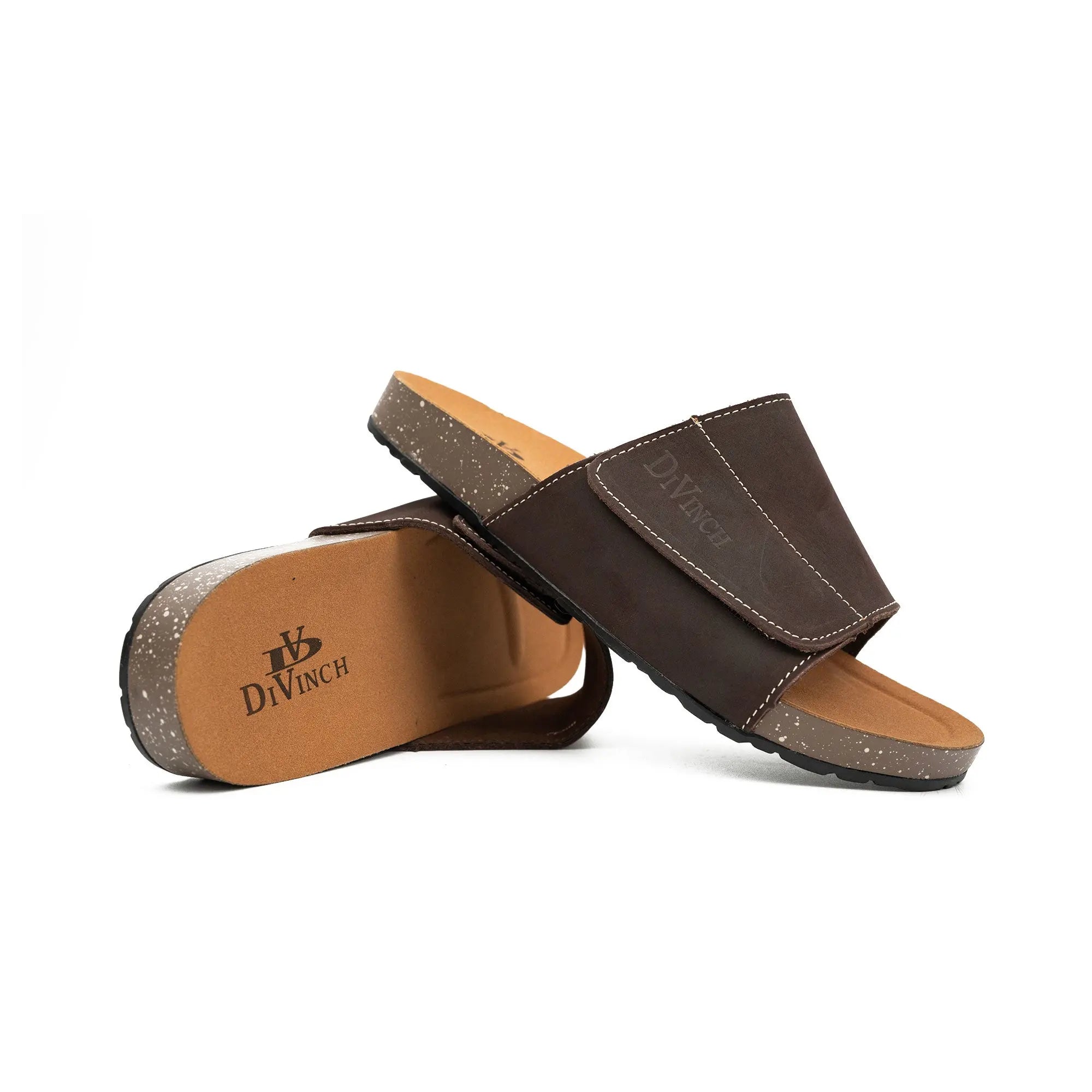 Brown Single - Strap Slide Sandals