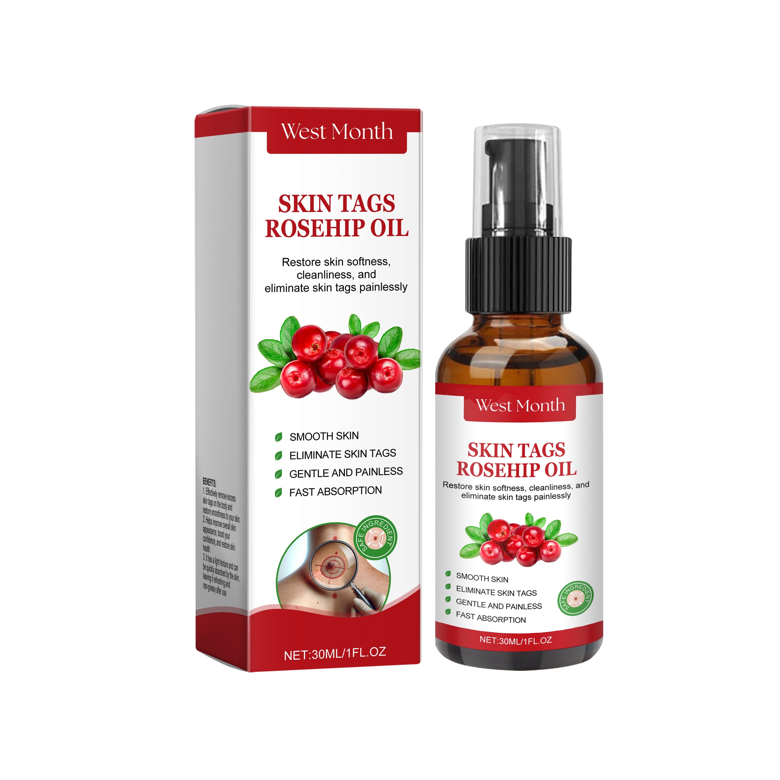 Rosehip Seed And Wart Essence Oil, Moisturizes And Restores Smooth Skin