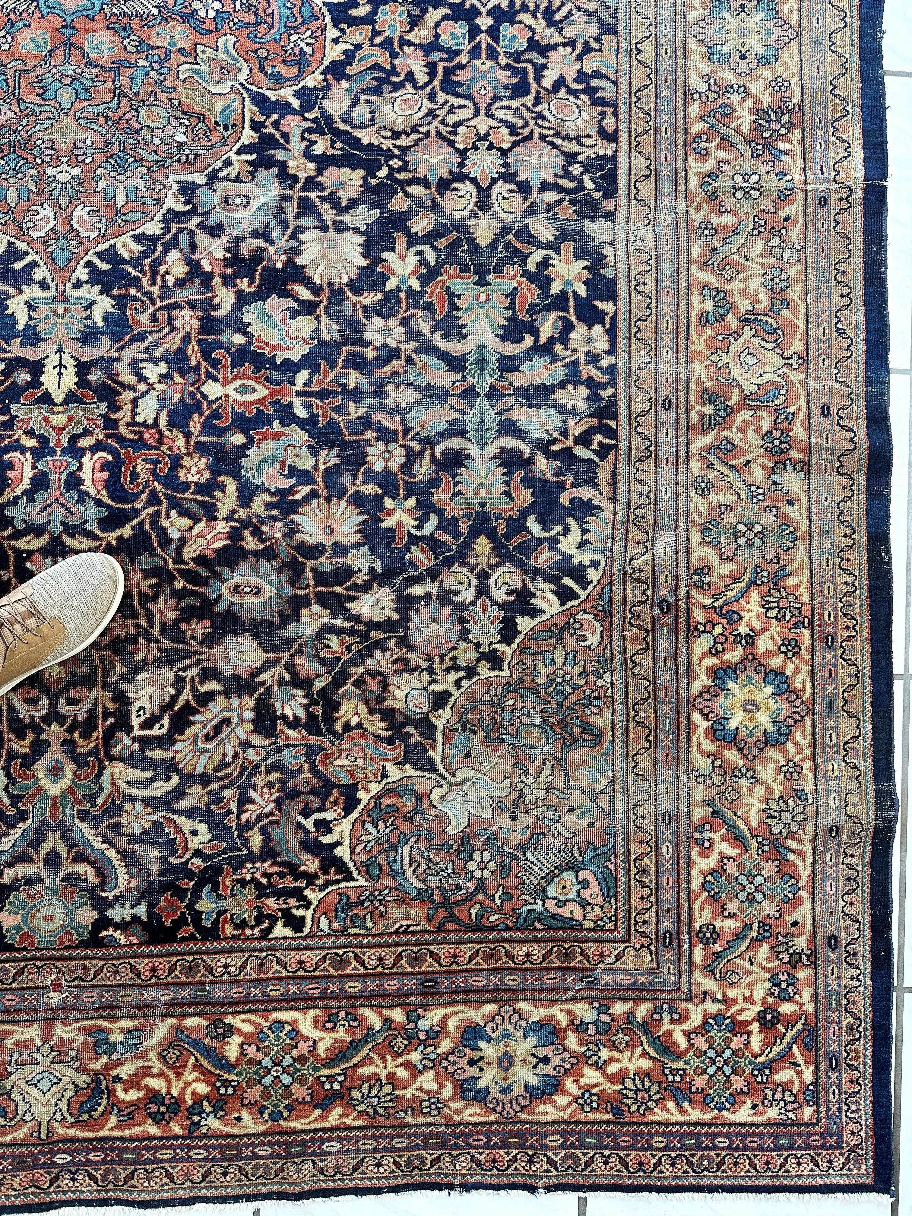 Antique Persian Mahal Rug 8’3”x12’ - Circa 1900 Treasure