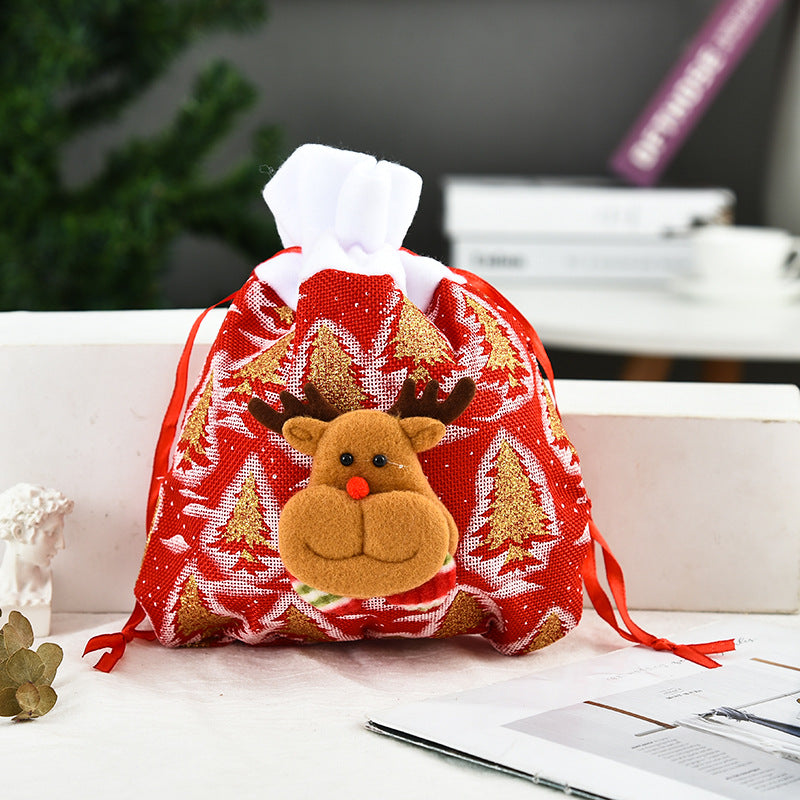 Christmas tote bag gift apple bag Christmas decoration 3D gift bag printed gift bag