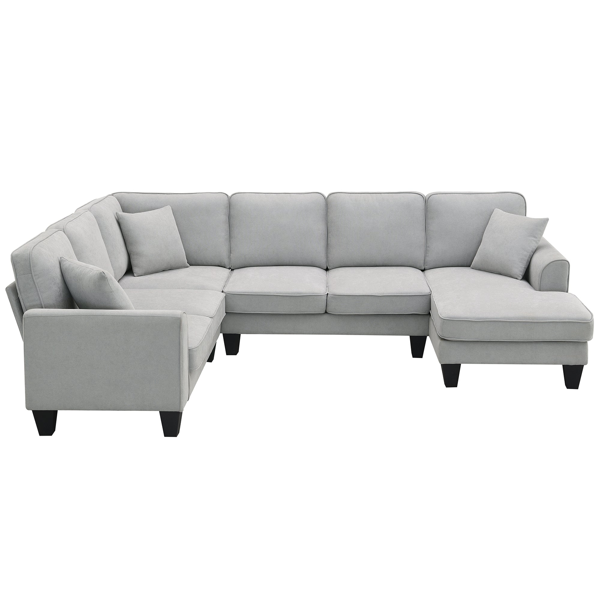 [VIDEO provided] [New] 108*85.5" Modern U Shape Sectional Sofa 7 Seat Fabric Sectional Sofa Set