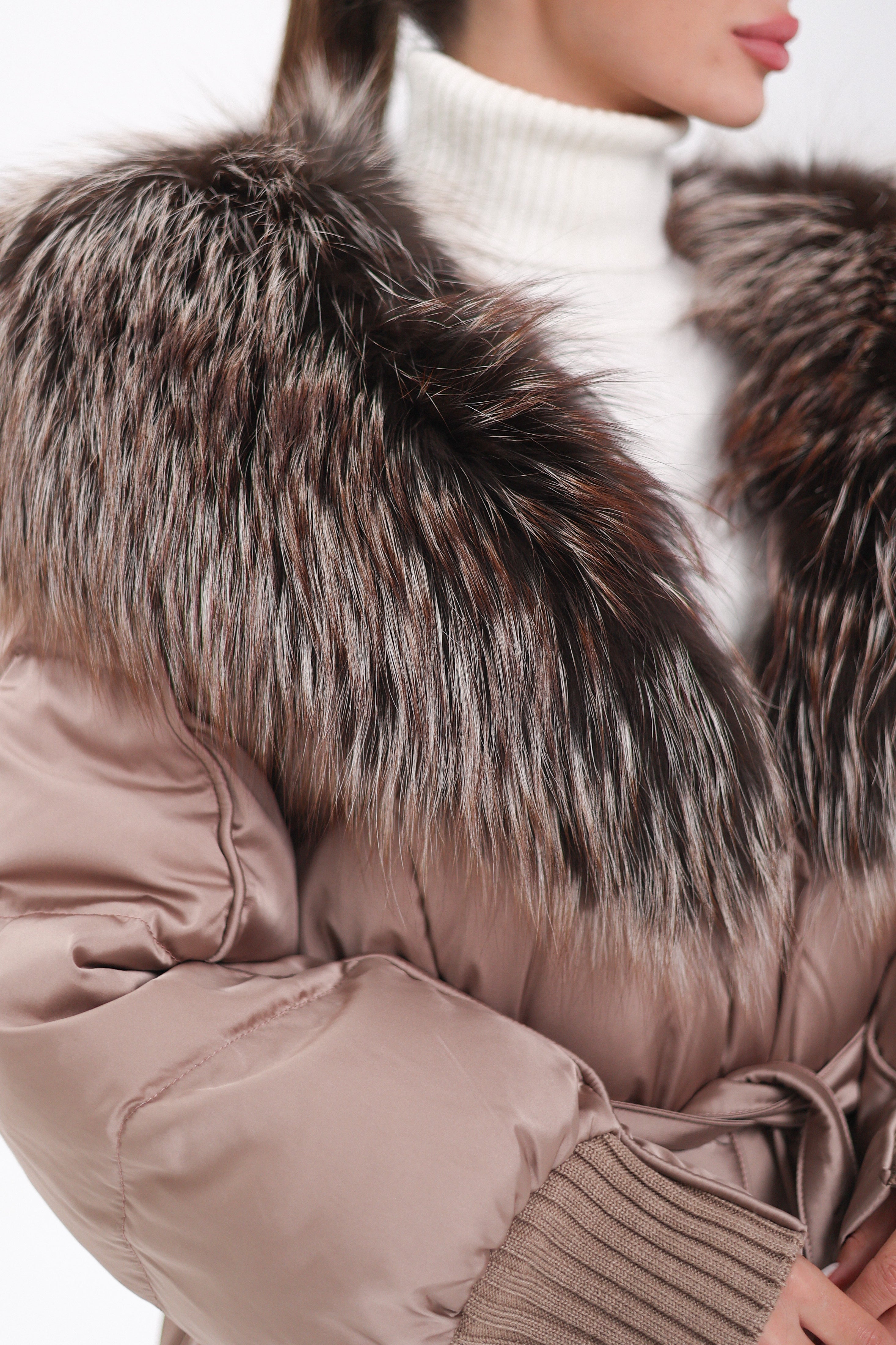 Rei Silver Fox Fully Lined Hood Down Coat in Blush