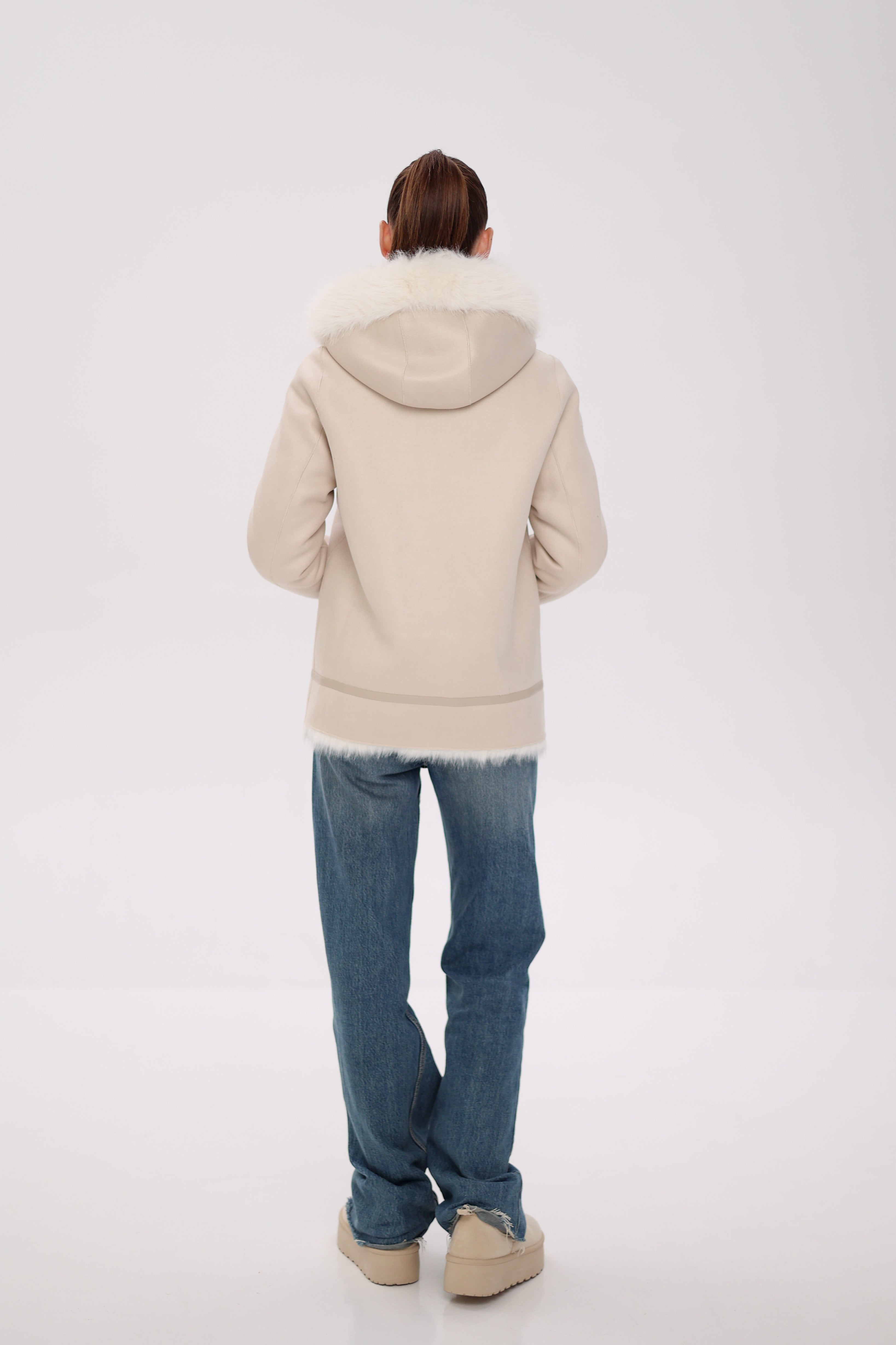 ⇆ Reversible Hooded Wool Blend Jacket