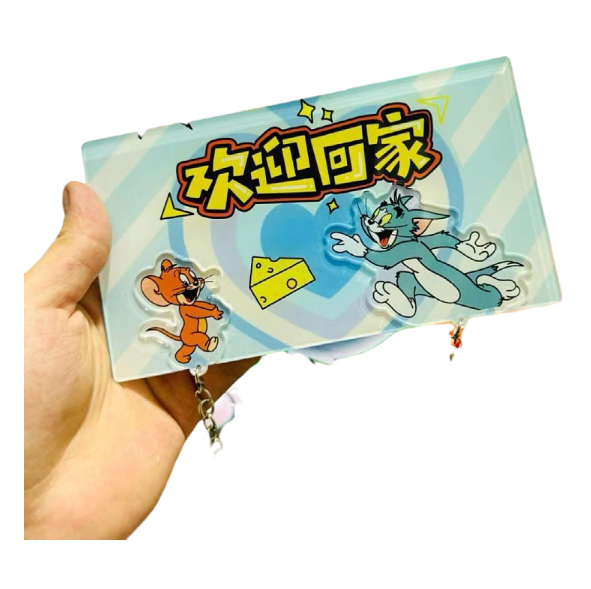 Crayon Shin chan couple keychain refrigerator sticker Simpson family flying house travel notes mobile castle couple pendant