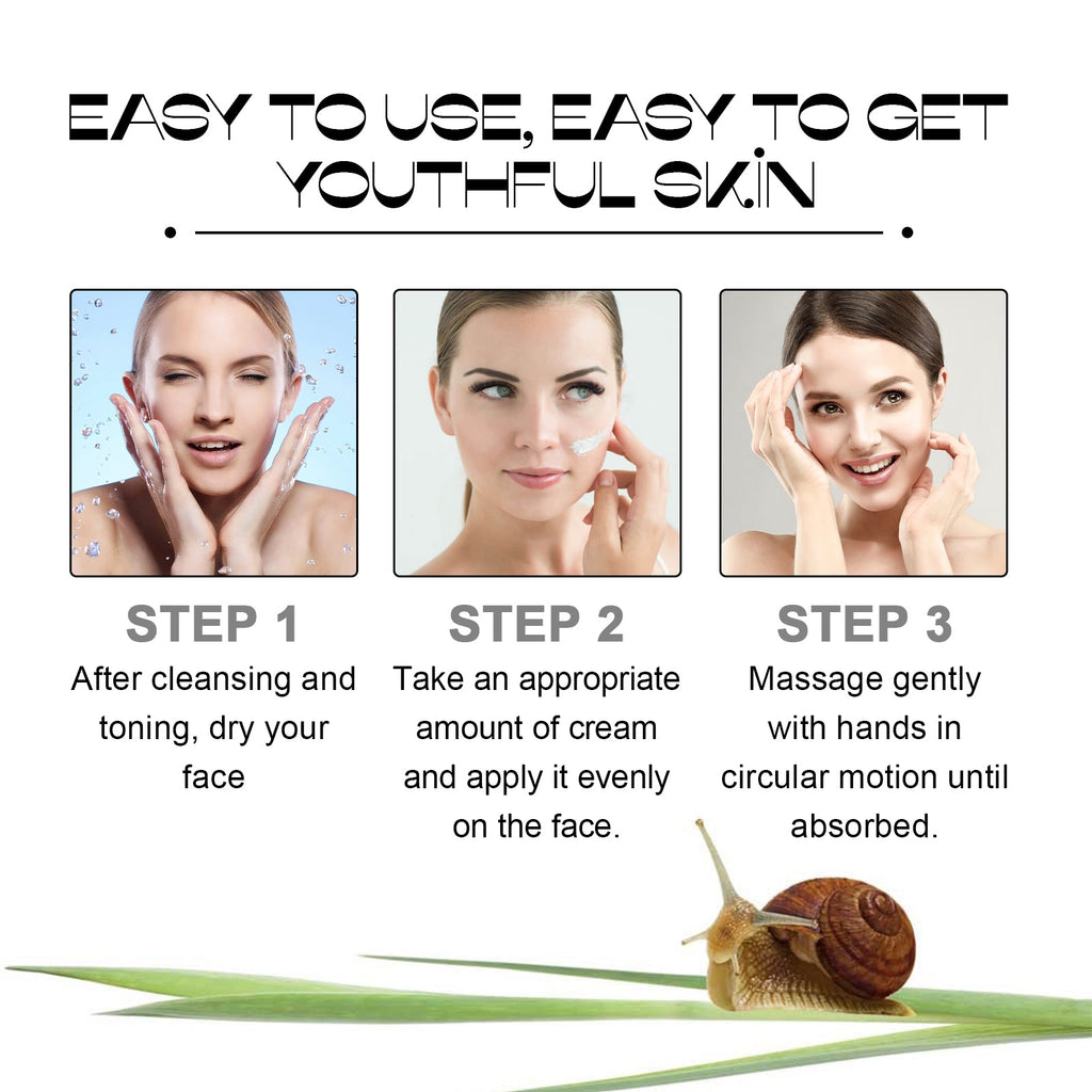Snail Mucin 92% Moisturizer, Moisturizing And Smoothing Facial Wrinkles Firming And Elastic Skin Care Cream