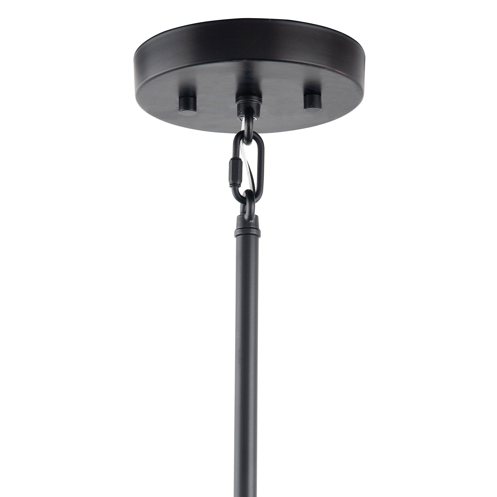 Caboche Mid-Century Modern Black Dimmable 6-Light Chandelier