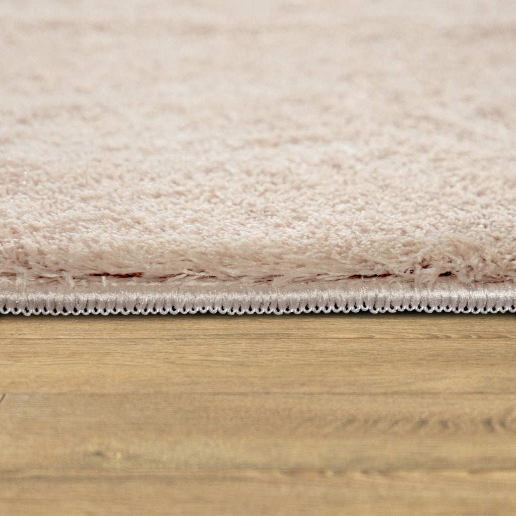 Soft Area Rug with Anti-Slip Backing Washable - Dark Beige
