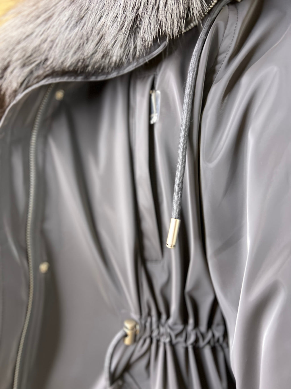 Genuine Silver Fox Fully Lined Hood Rabbit Insulated Parka