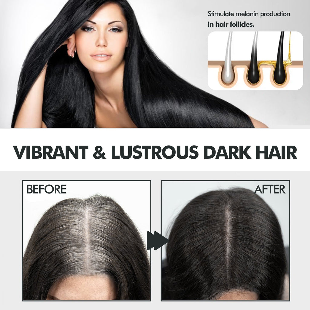 Hair Darkening Spray, Natural Black Hair Cover White Hair Smooth Shiny Moisturizing Dense Hair Conditioning Spray