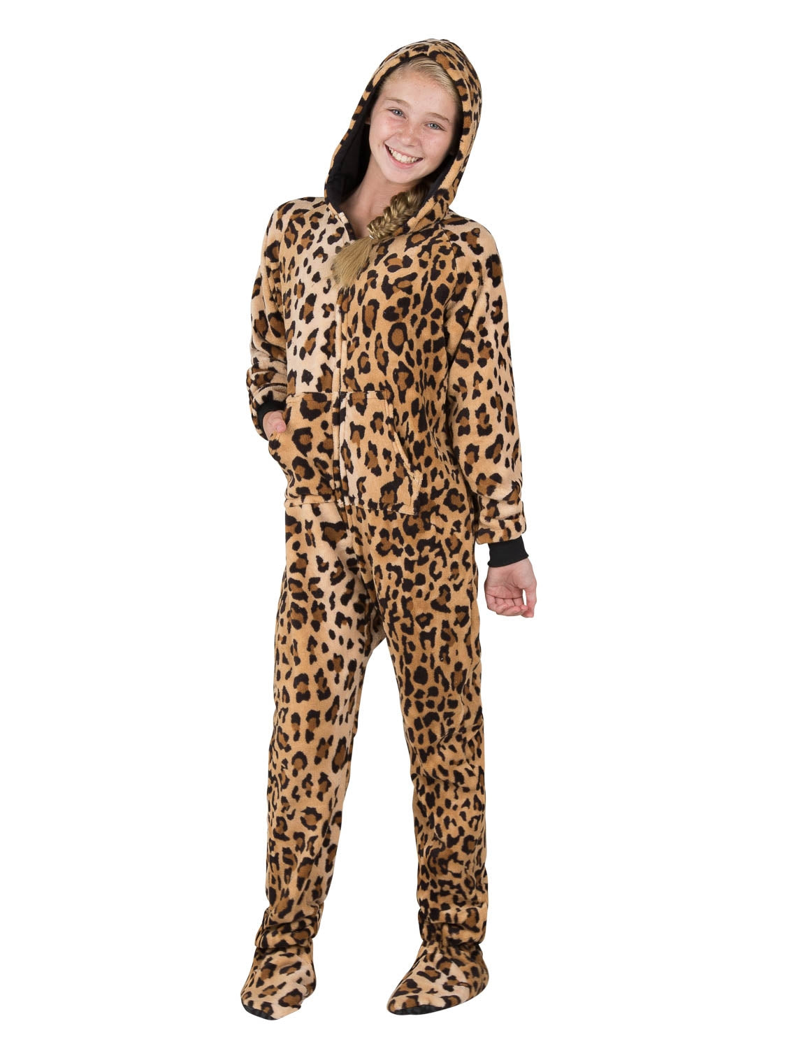 Cheetah Spots Kids Hoodie Chenille Onesie