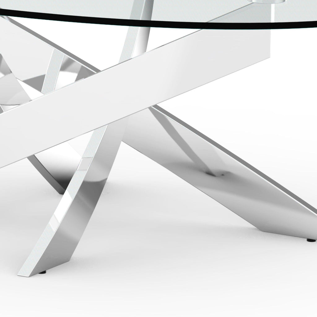 17" H Contemporary Glass Coffee Table in Living Room, Bedroom