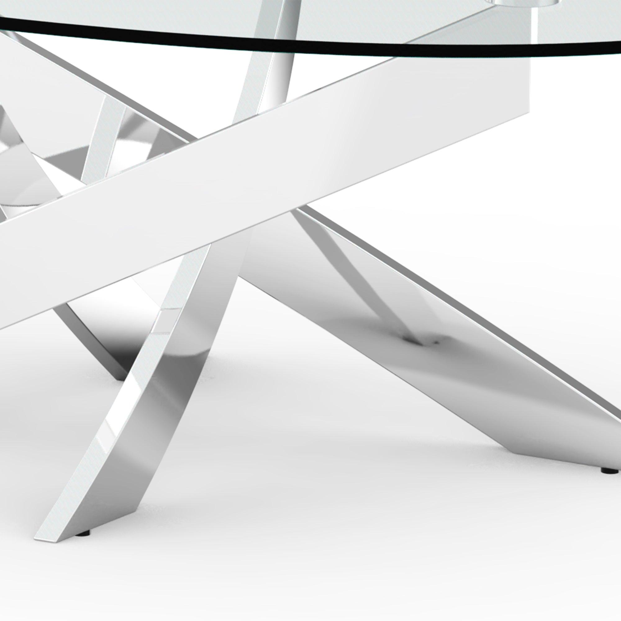 17" H Contemporary Glass Coffee Table in Living Room, Bedroom