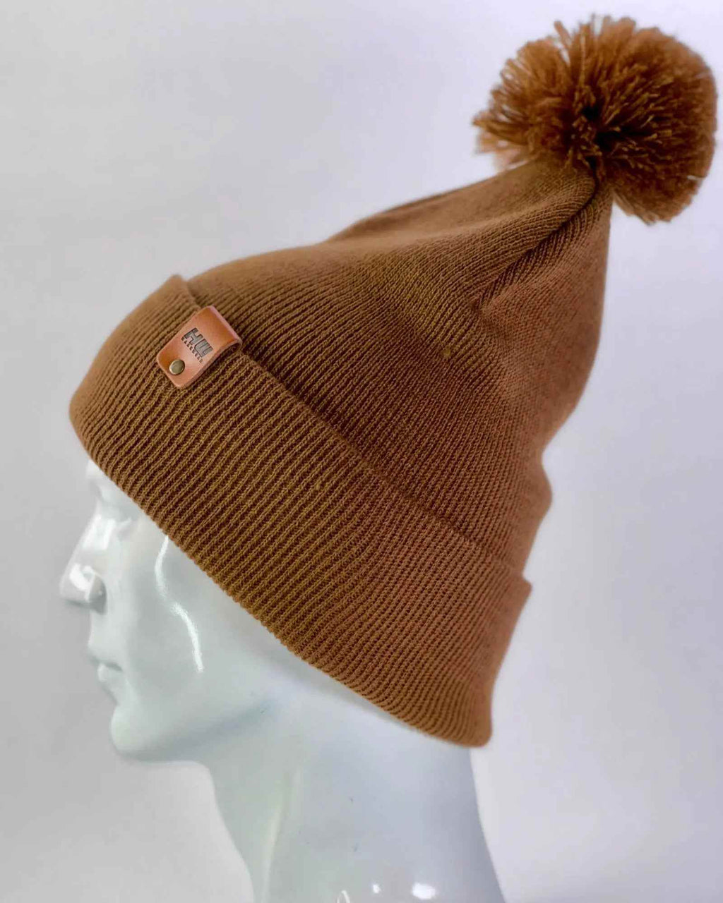 CPP1 HAAKWEAR PomPom Beanie - Made in USA - Camel Brown