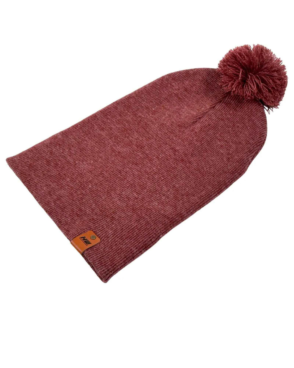 CPP1 HAAKWEAR PomPom Beanie - Made in USA - Rusty burgundy