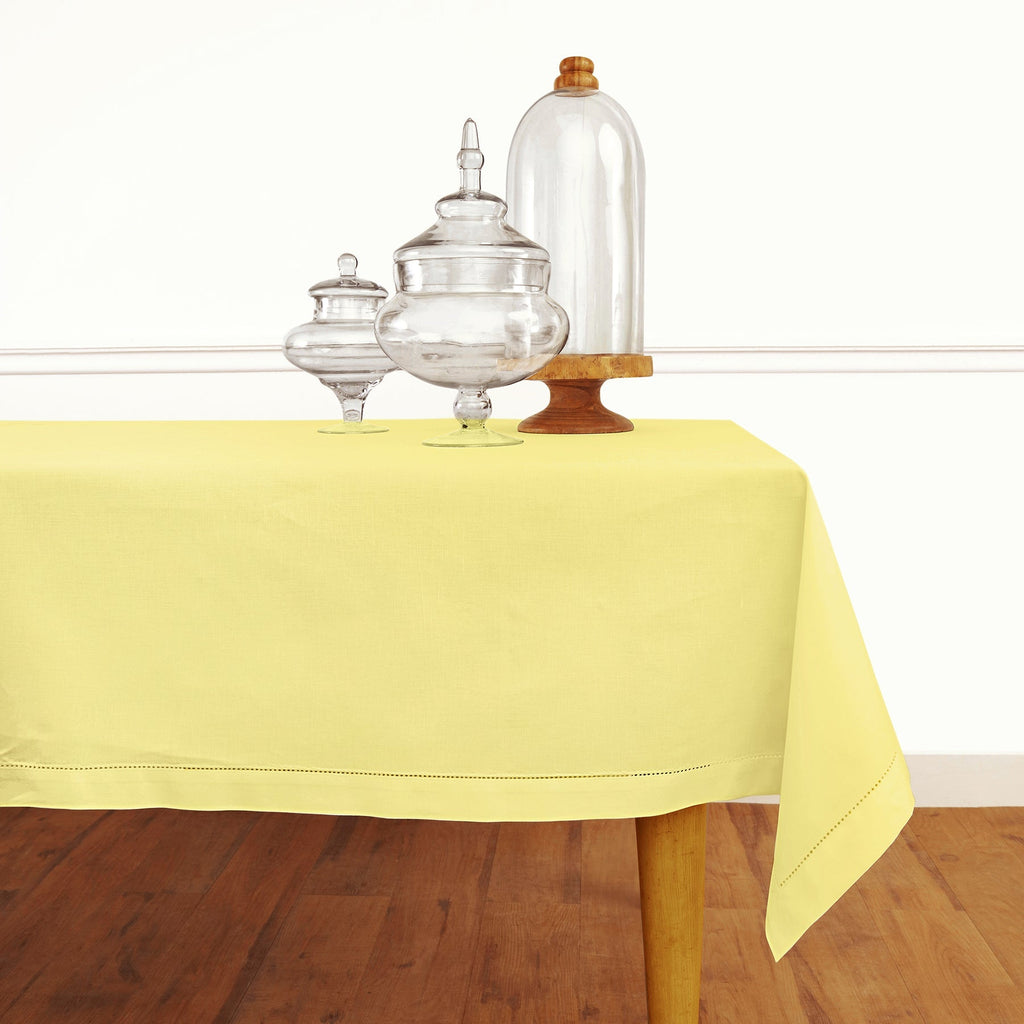 Cotton Linen Hemstitch Tablecloth